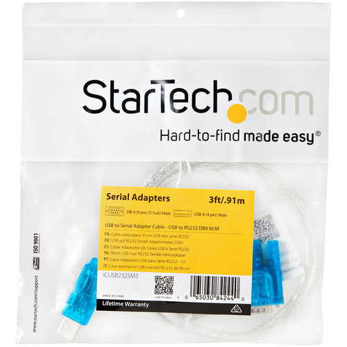 StarTech.com 3ft USB to RS232 DB9 Serial Adapter Cable - M/M StarTech.com 3ft USB to RS232 DB9 Serial Adapter Cable - M/M